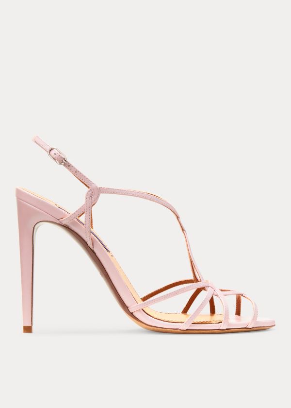 Sandały Ralph Lauren Bladine Lambskin Sandal Damskie Różowe | HVOQ9643