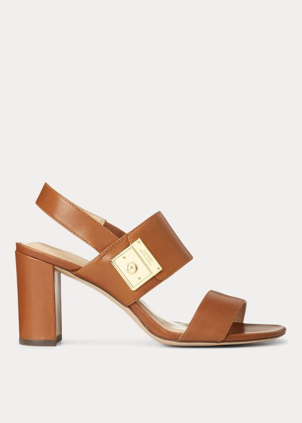 Sandały Ralph Lauren Braidan Leather Sandal Damskie Jasny Brązowe | KOEL4900