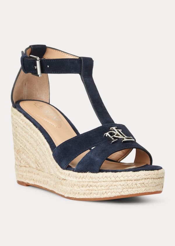 Sandały Ralph Lauren Hale Suede Sandal Damskie Granatowe | RMWB2322