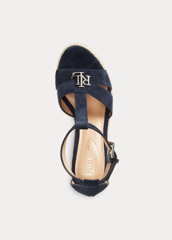 Sandały Ralph Lauren Hale Suede Sandal Damskie Granatowe | RMWB2322