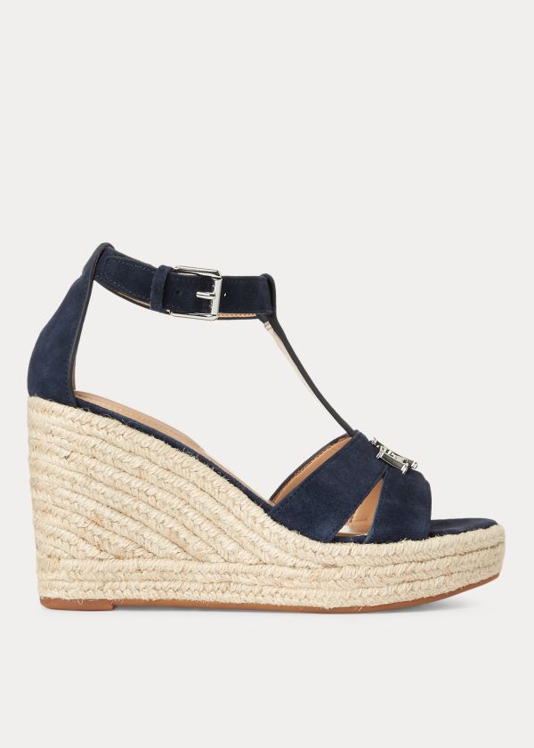 Sandały Ralph Lauren Hale Suede Sandal Damskie Granatowe | RMWB2322