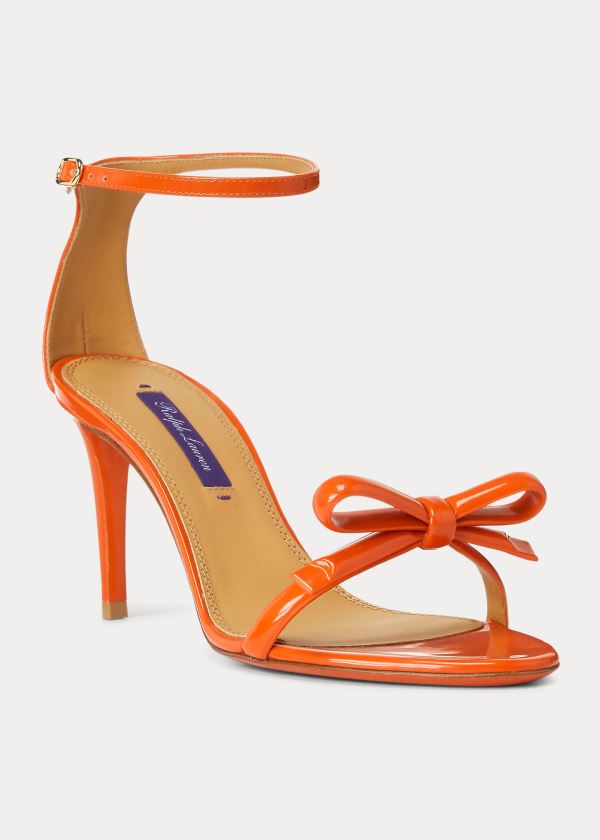 Sandały Ralph Lauren Joanne Bow Patent Sandal Damskie Pomarańczowe | XHGV8885