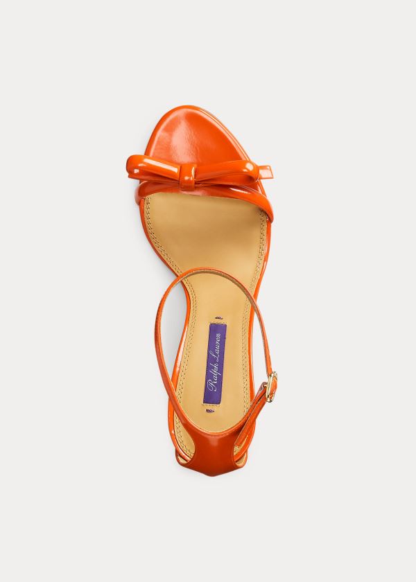 Sandały Ralph Lauren Joanne Bow Patent Sandal Damskie Pomarańczowe | XHGV8885