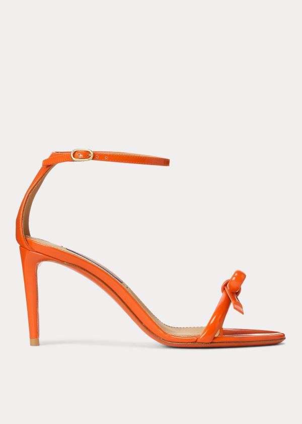 Sandały Ralph Lauren Joanne Bow Patent Sandal Damskie Pomarańczowe | XHGV8885