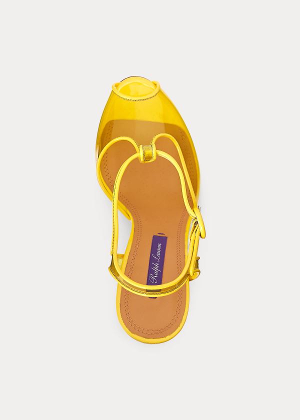 Sandały Ralph Lauren Katy Dip-Dye T-Strap Sandal Damskie Żółte | KZDW9401