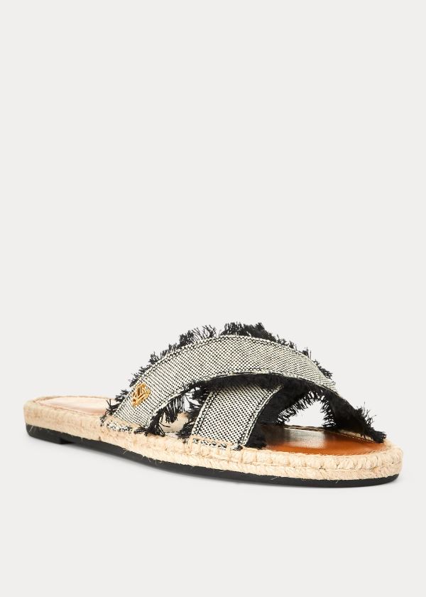 Sandały Ralph Lauren Marni Canvas Sandal Damskie Czarne | TNIS4417