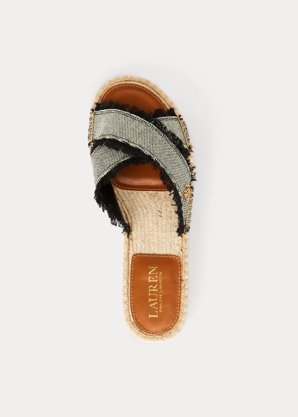 Sandały Ralph Lauren Marni Canvas Sandal Damskie Czarne | TNIS4417