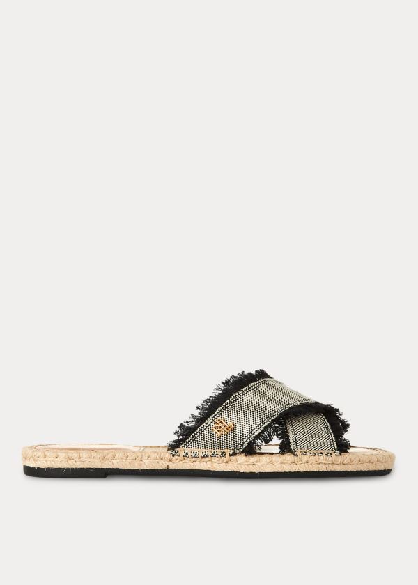 Sandały Ralph Lauren Marni Canvas Sandal Damskie Czarne | TNIS4417