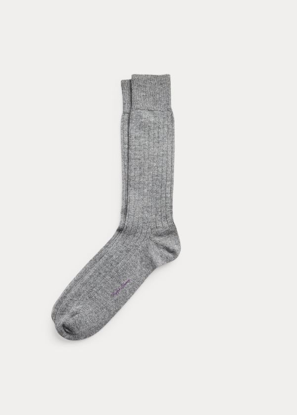 Skarpetki Ralph Lauren Cashmere-Blend Dress Socks Męskie Szare | EZQQ0269