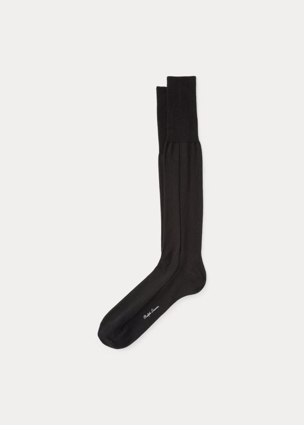 Skarpetki Ralph Lauren Cashmere-Silk Tuxedo Socks Męskie Czarne | LEQH6289