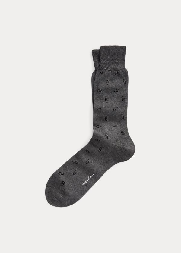 Skarpetki Ralph Lauren Cotton-Blend Dress Socks Męskie Szare | BVVM2375