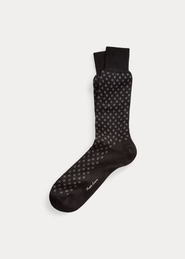 Skarpetki Ralph Lauren Cotton-Blend Dress Socks Męskie Ciemny Szare | TFLR8896