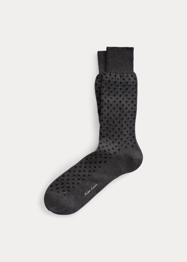 Skarpetki Ralph Lauren Cotton-Blend Dress Socks Męskie Szare | PUAE7652