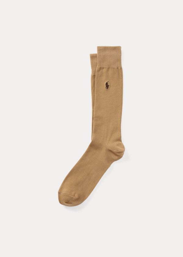 Skarpetki Ralph Lauren Egyptian Cotton Dress Socks Męskie Brązowe | RYYS2739