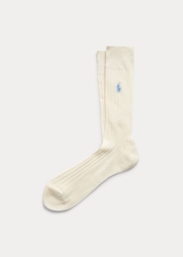 Skarpetki Ralph Lauren Egyptian Cotton Dress Socks Męskie Beżowe | SNZX2063