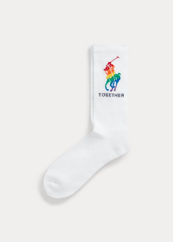 Skarpetki Ralph Lauren Pride Cotton-Blend Socks Męskie Białe | UHYG3663