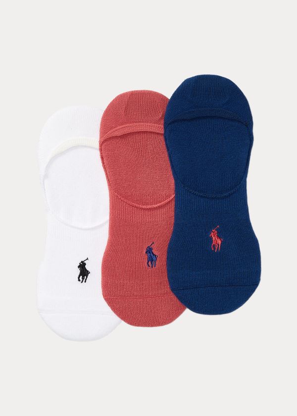 Skarpetki Ralph Lauren Sneakers Liner Sock 3-Pack Męskie Granatowe | DNWR6010