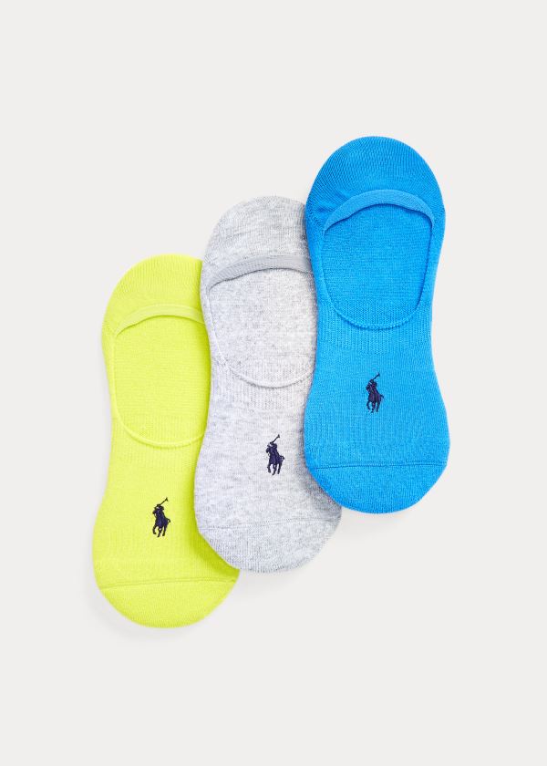 Skarpetki Ralph Lauren Sneakers Liner Sock 3-Pack Męskie Niebieskie | AVSS4488