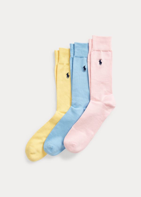 Skarpetki Ralph Lauren Supersoft Trouser Sock 3-Pack Męskie Różowe | MHVK2625