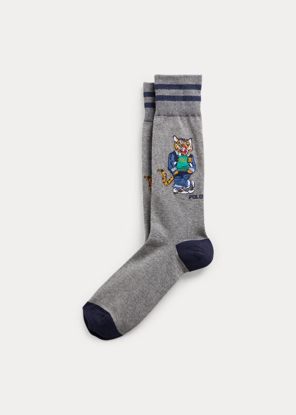 Skarpetki Ralph Lauren Tiger & Argyle Sock 2-Pack Męskie Ciemny Szare | TOME0562