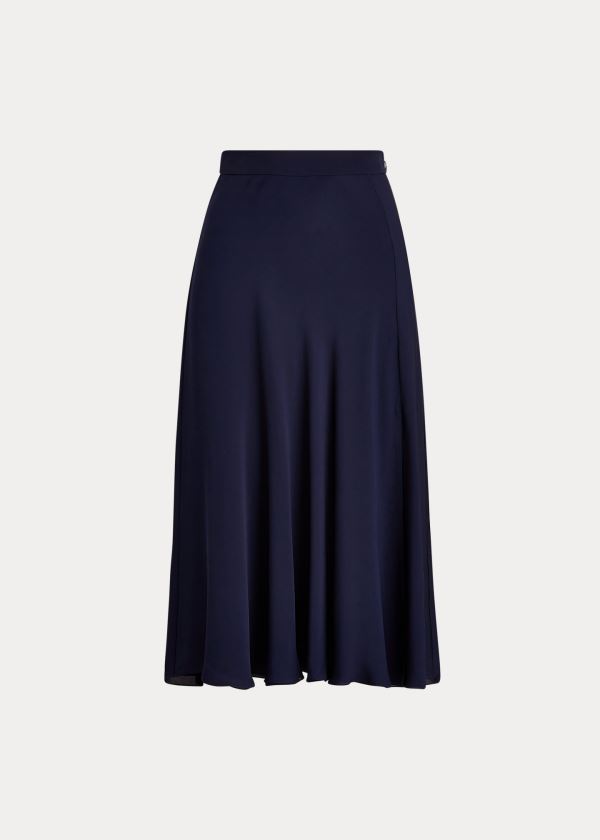 Spódnice Ralph Lauren Cailyn Silk Skirt Damskie Jasny Granatowe | IHRA8890