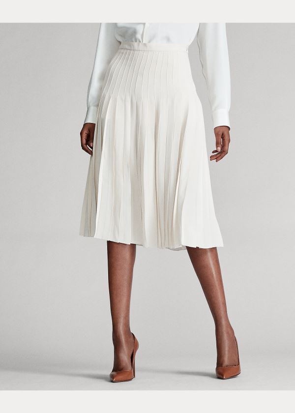 Spódnice Ralph Lauren Chelsey Crepe Skirt Damskie Kremowe | PVTK5600