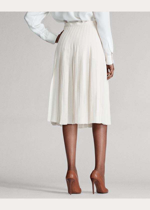 Spódnice Ralph Lauren Chelsey Crepe Skirt Damskie Kremowe | PVTK5600