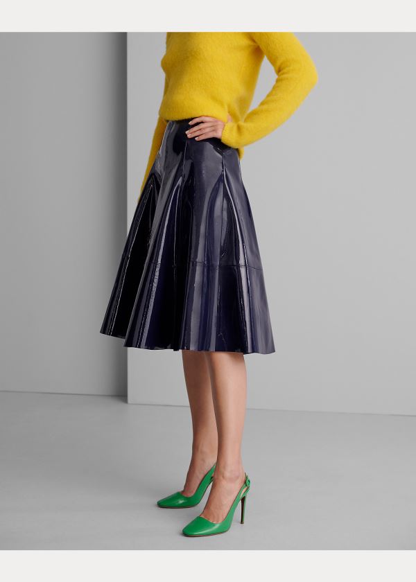 Spódnice Ralph Lauren Clyde Patent Leather Skirt Damskie Granatowe | BQWP3610