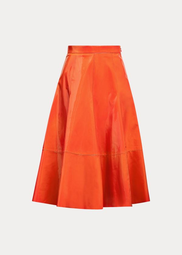 Spódnice Ralph Lauren Clyde Patent Leather Skirt Damskie Pomarańczowe | PSMV6034