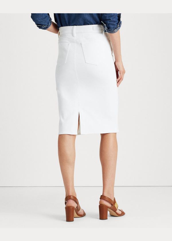 Spódnice Ralph Lauren Denim Skirt Damskie Białe | TNKE9677