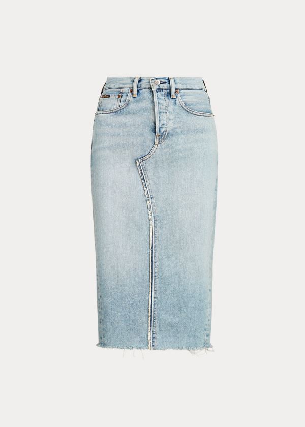 Spódnice Ralph Lauren Denim Skirt Damskie Głęboka Indygo | YGXA9524