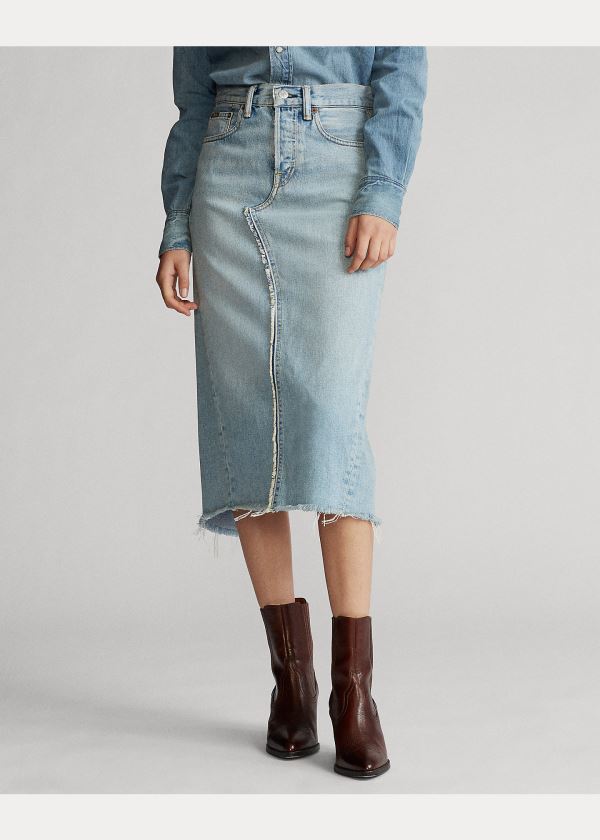 Spódnice Ralph Lauren Denim Skirt Damskie Głęboka Indygo | YGXA9524