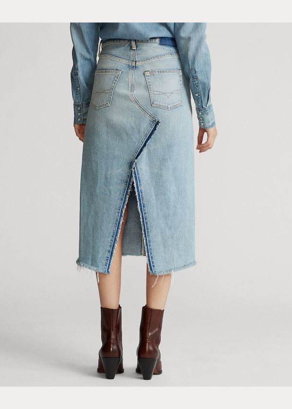 Spódnice Ralph Lauren Denim Skirt Damskie Głęboka Indygo | YGXA9524