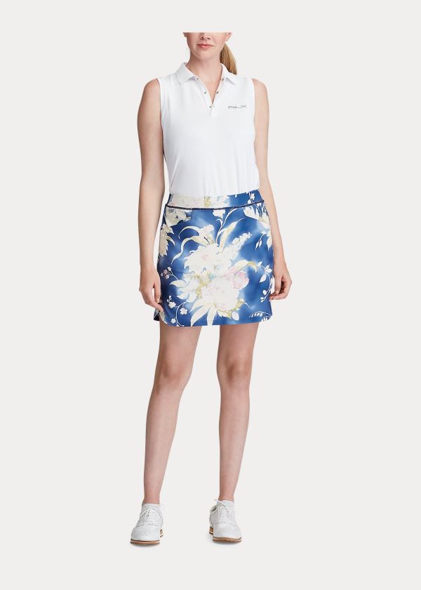 Spódnice Ralph Lauren Floral Stretch Golf Skort Damskie Niebieskie Kremowe | NBQY7846