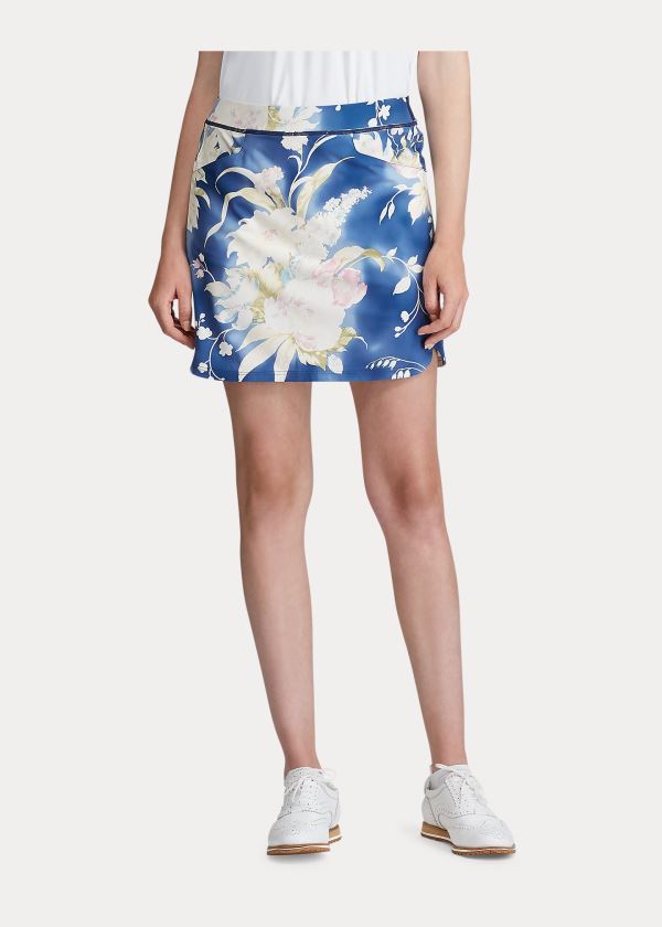 Spódnice Ralph Lauren Floral Stretch Golf Skort Damskie Niebieskie Kremowe | NBQY7846