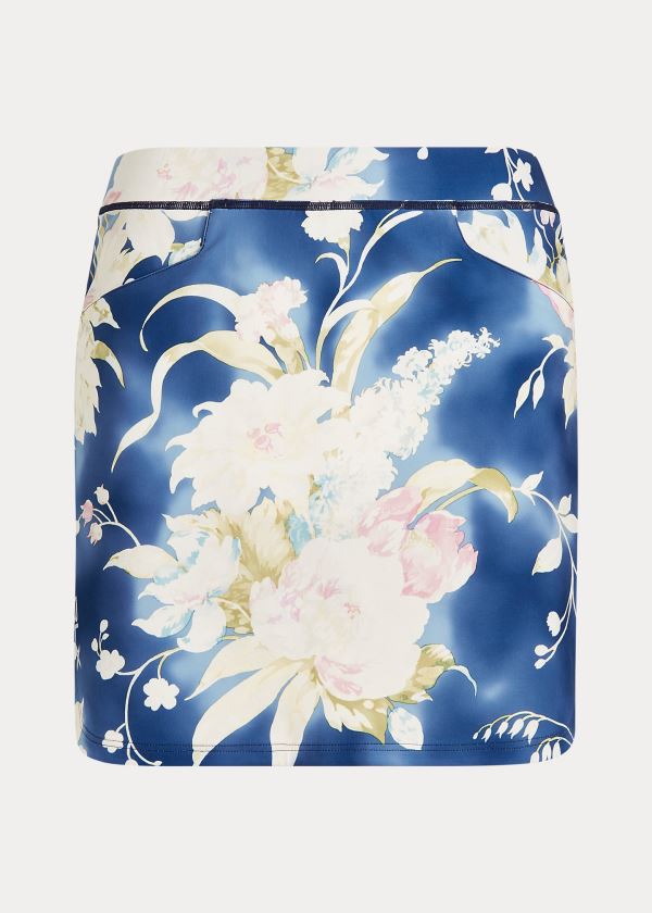 Spódnice Ralph Lauren Floral Stretch Golf Skort Damskie Niebieskie Kremowe | NBQY7846