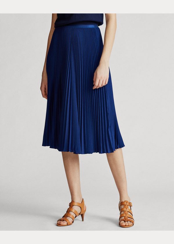 Spódnice Ralph Lauren Pleated Midi Skirt Damskie Granatowe | NXTZ7044