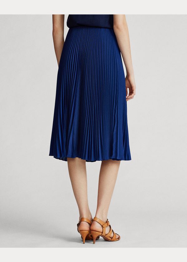 Spódnice Ralph Lauren Pleated Midi Skirt Damskie Granatowe | NXTZ7044