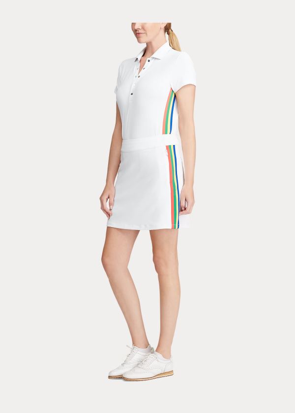 Spódnice Ralph Lauren Side-Stripe Golf Skort Damskie Białe | OAXA9627