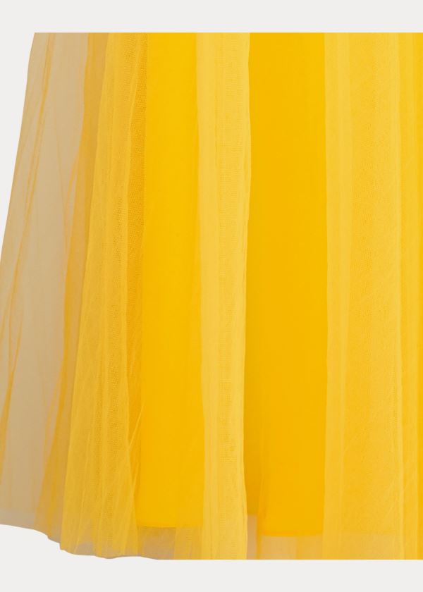 Spódnice Ralph Lauren Trivelas Pleated Tulle Skirt Damskie Żółte | RKNX6430