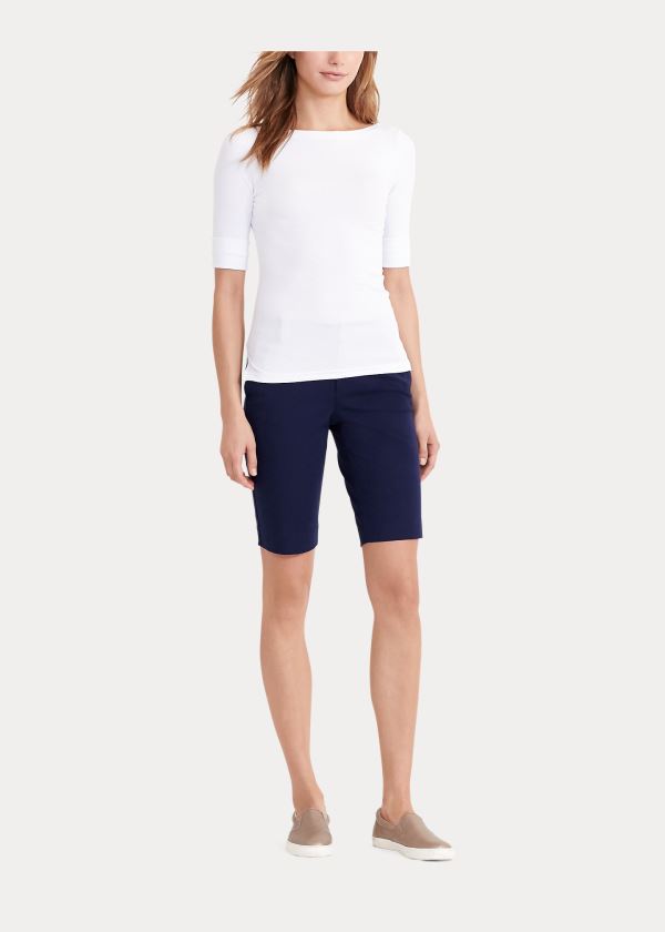 Spodenki Ralph Lauren Bi-Stretch Twill Short Damskie Granatowe | WYXN2340