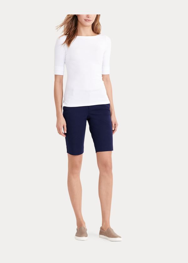 Spodenki Ralph Lauren Bi-Stretch Twill Short Damskie Granatowe | WYXN2340