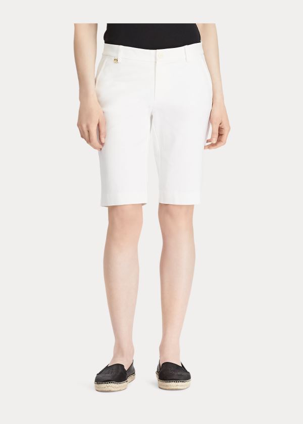 Spodenki Ralph Lauren Bi-Stretch Twill Short Damskie Białe | FANR6783