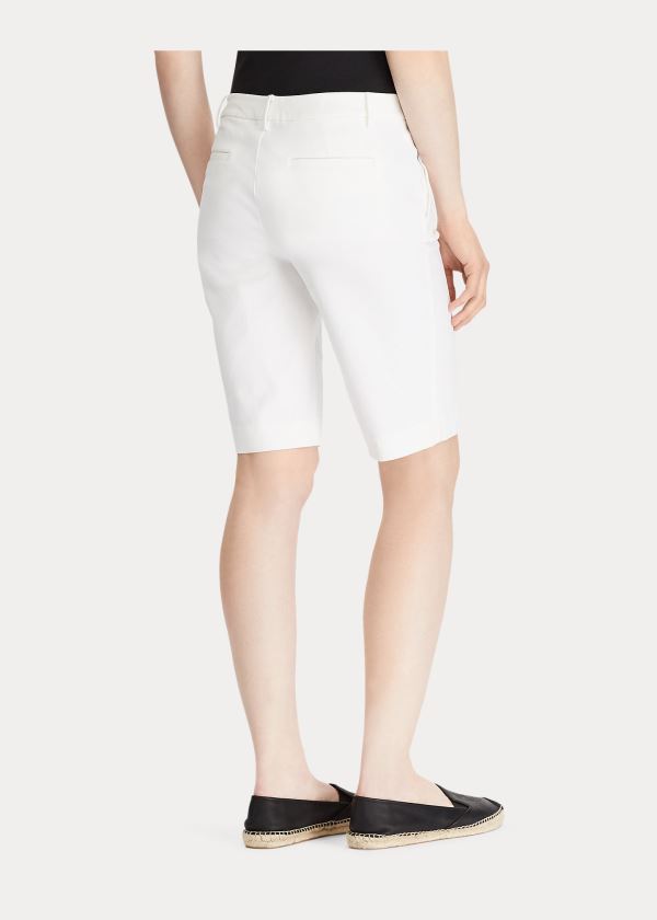 Spodenki Ralph Lauren Bi-Stretch Twill Short Damskie Białe | FANR6783