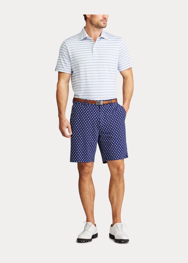 Spodenki Ralph Lauren Classic Fit Golf Trunk Męskie Granatowe Białe | NLTI6508