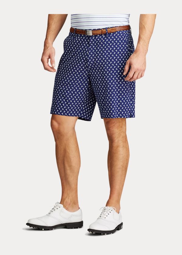 Spodenki Ralph Lauren Classic Fit Golf Trunk Męskie Granatowe Białe | NLTI6508