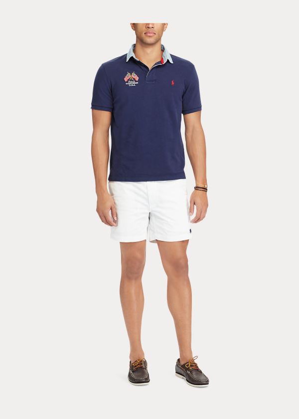 Spodenki Ralph Lauren Classic Fit Polo Prepster Męskie Białe | MMER3551