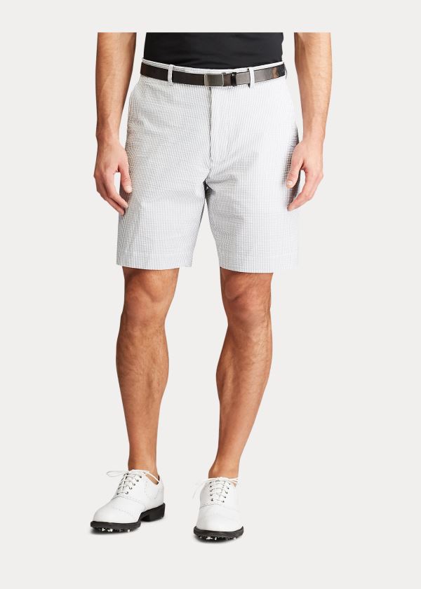 Spodenki Ralph Lauren Classic Fit Seersucker Short Męskie Szare | GBGZ6431