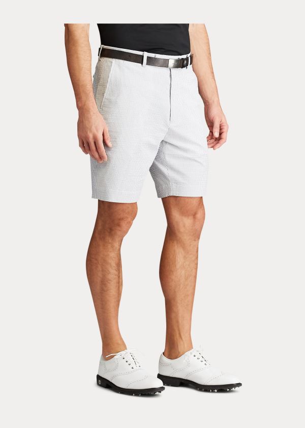 Spodenki Ralph Lauren Classic Fit Seersucker Short Męskie Szare | GBGZ6431