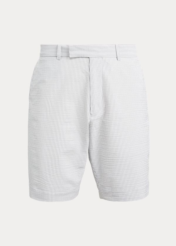 Spodenki Ralph Lauren Classic Fit Seersucker Short Męskie Szare | GBGZ6431